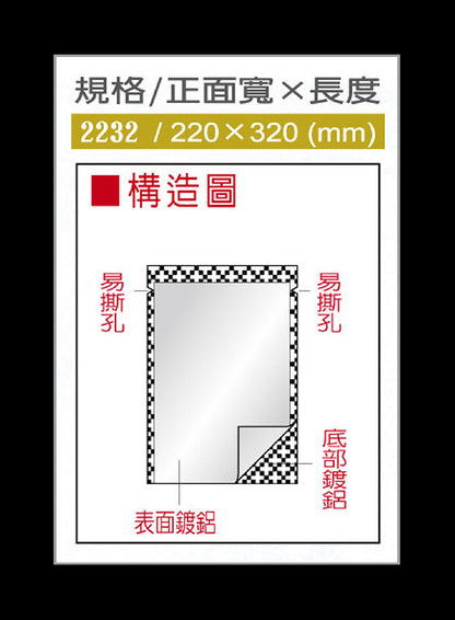 三封袋-雙鍍鋁